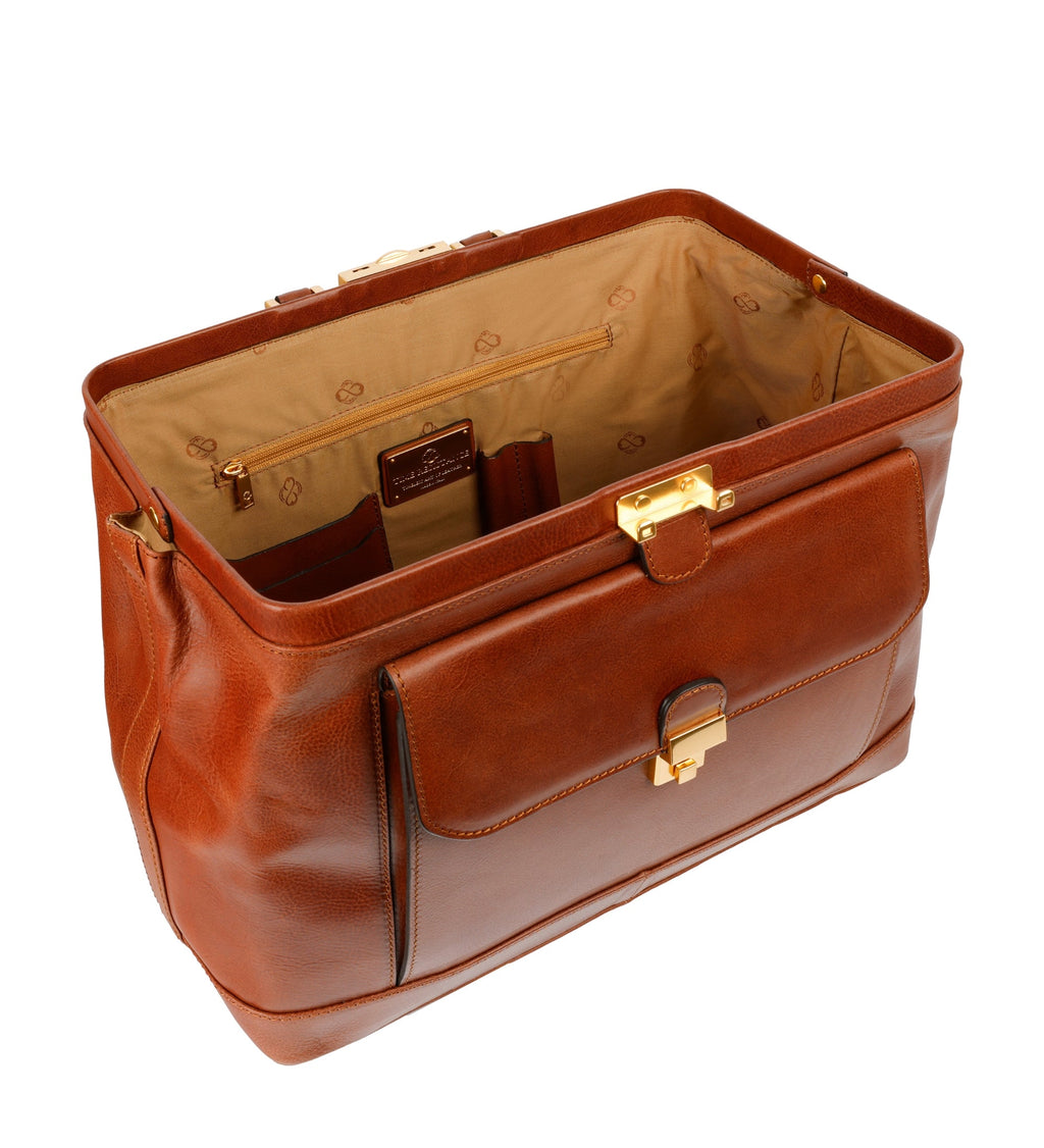 Large Italian Leather Doctor Bag for Women