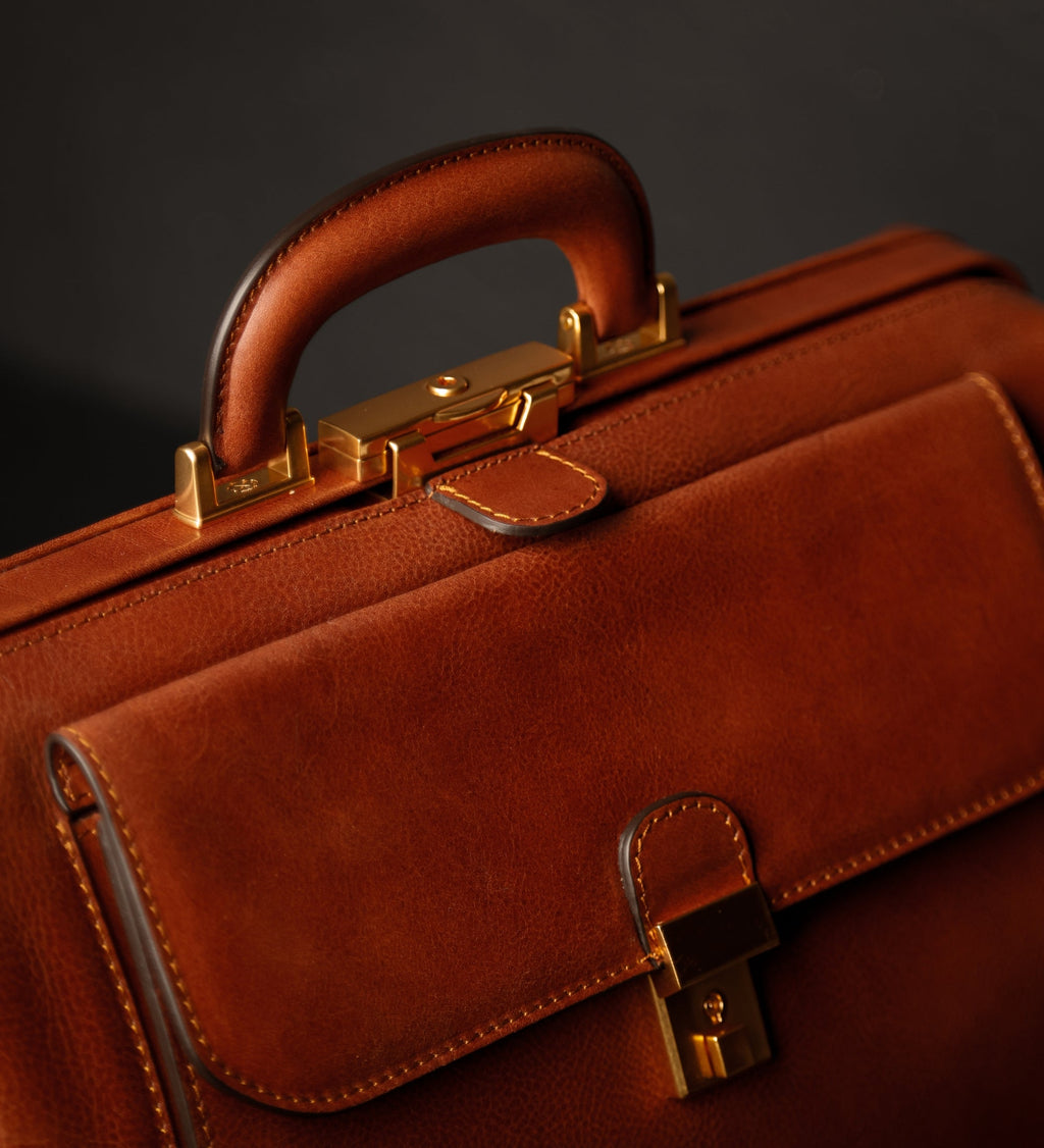 Large Italian Leather Doctor Bag for Women