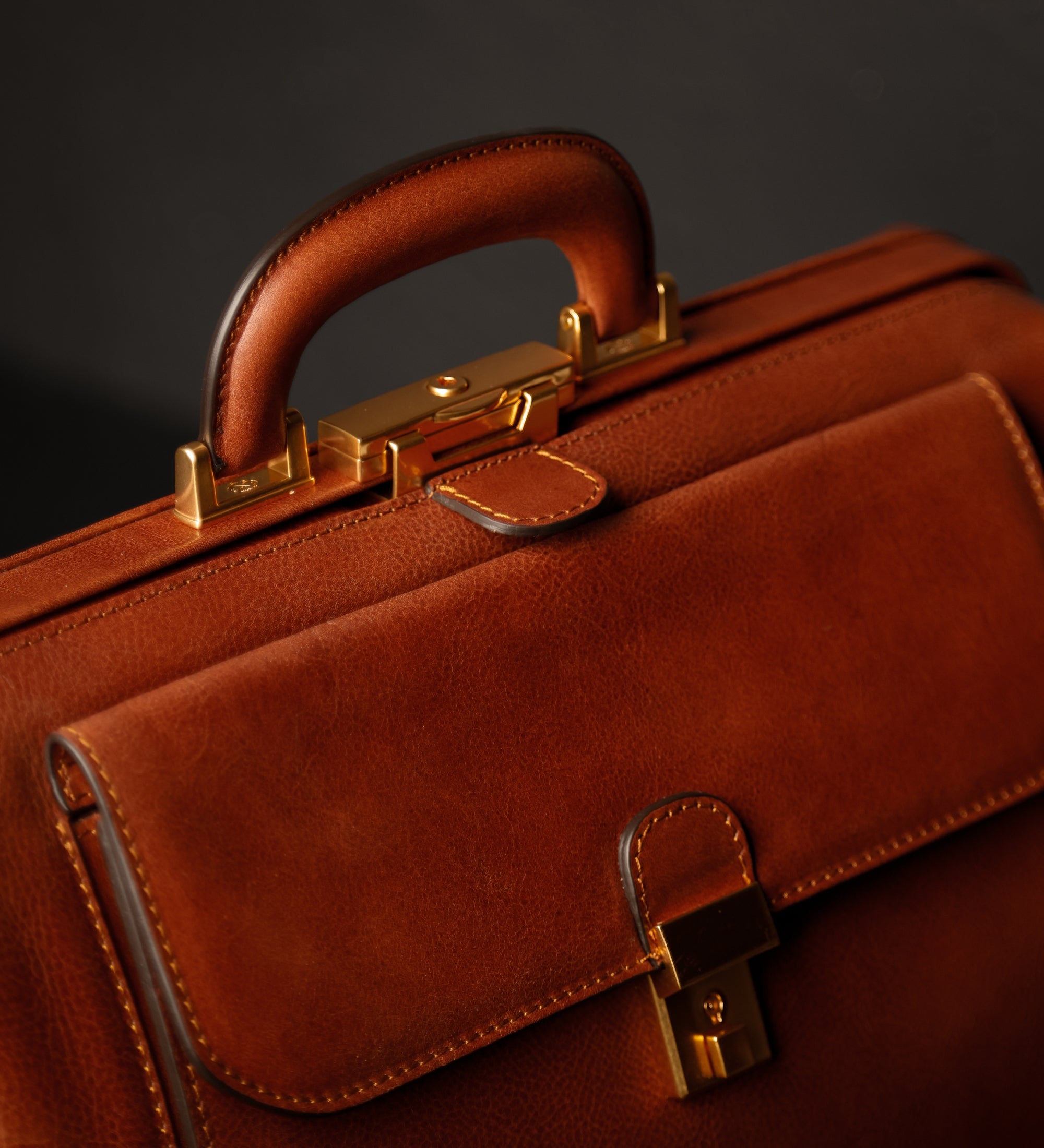 Large Italian Leather Doctor Bag for Women