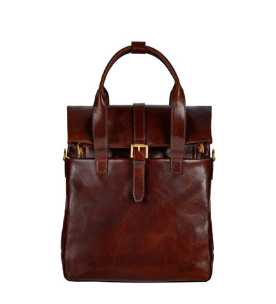 Convertible Leather Backpack Shoulder Bag