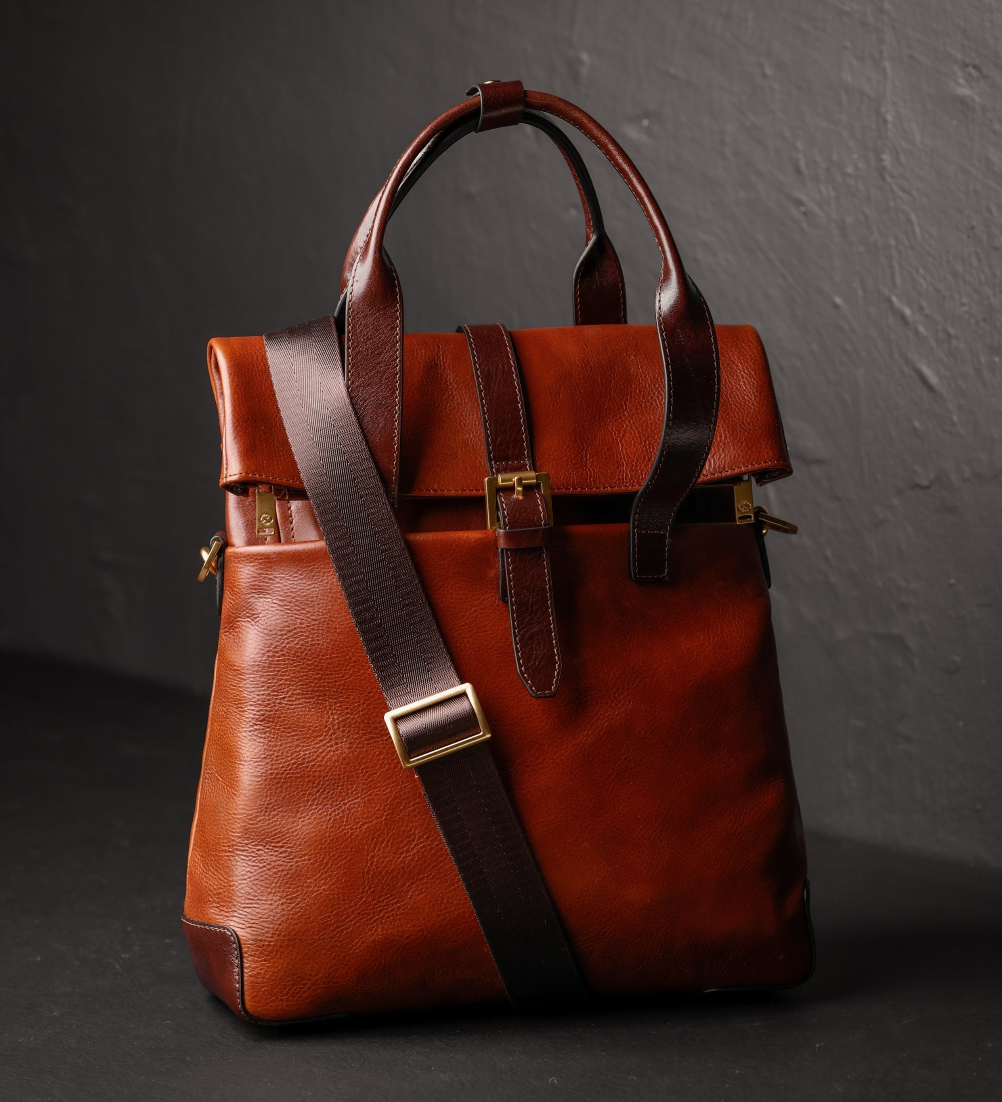 Convertible Leather Backpack Shoulder Bag