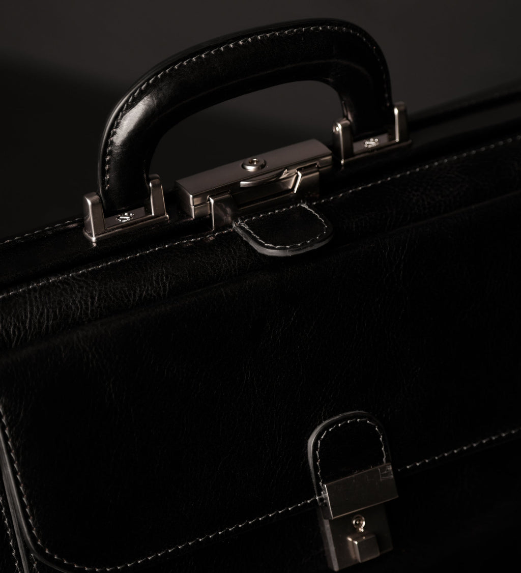 Large Italian Leather Doctor Bag for Women