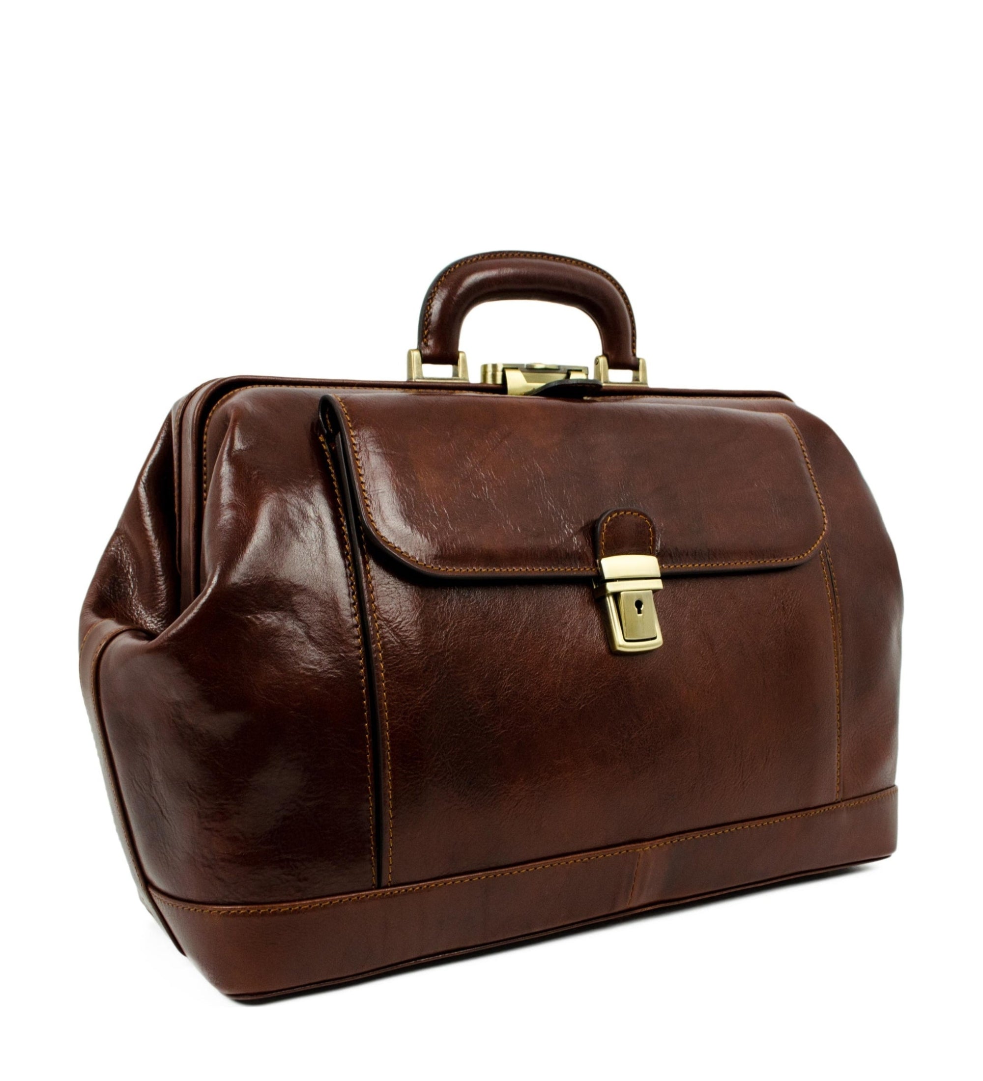 Large Italian Leather Doctor Bag for Women