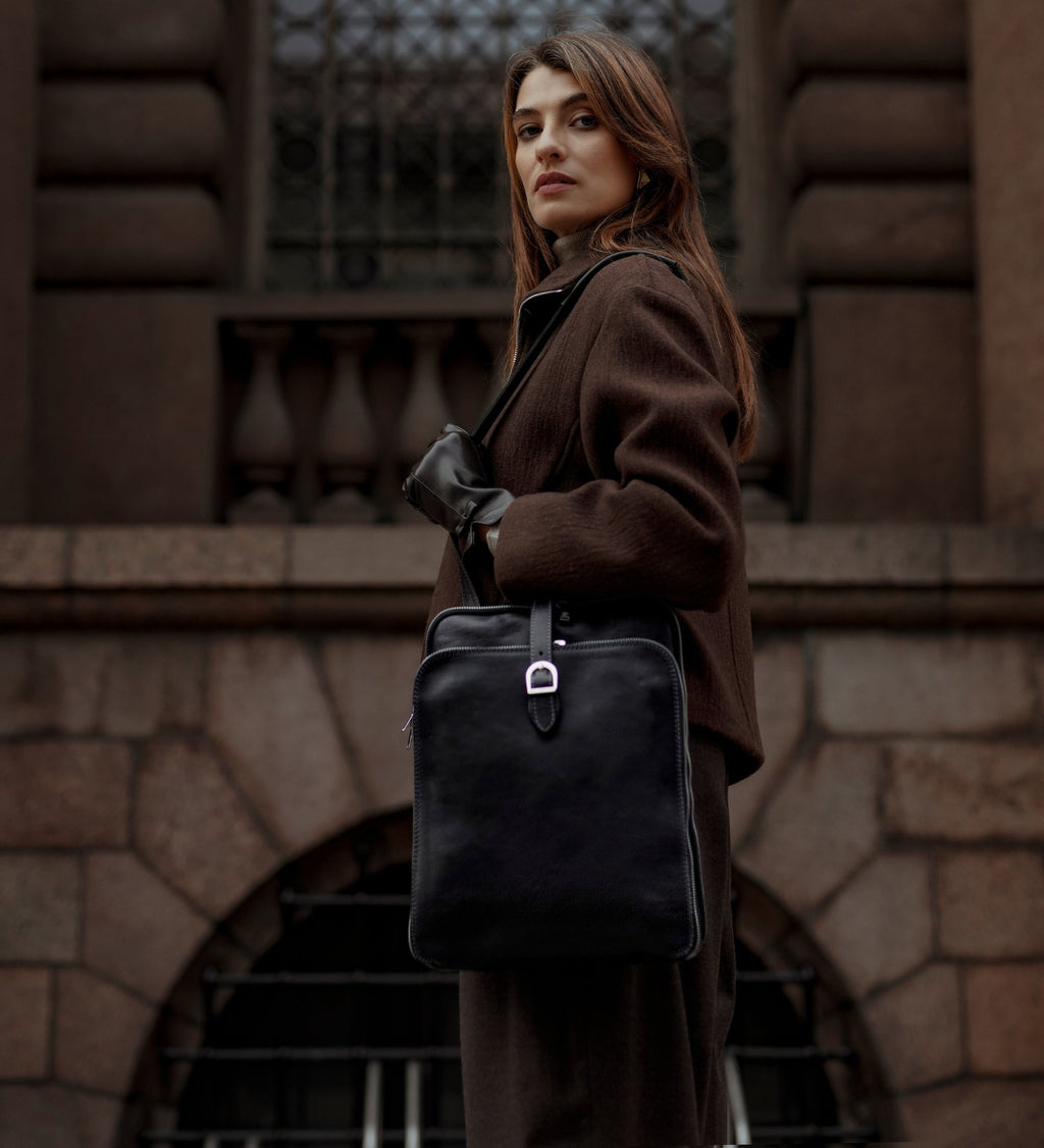 Women’s Convertible Leather Backpack Shoulder Bag