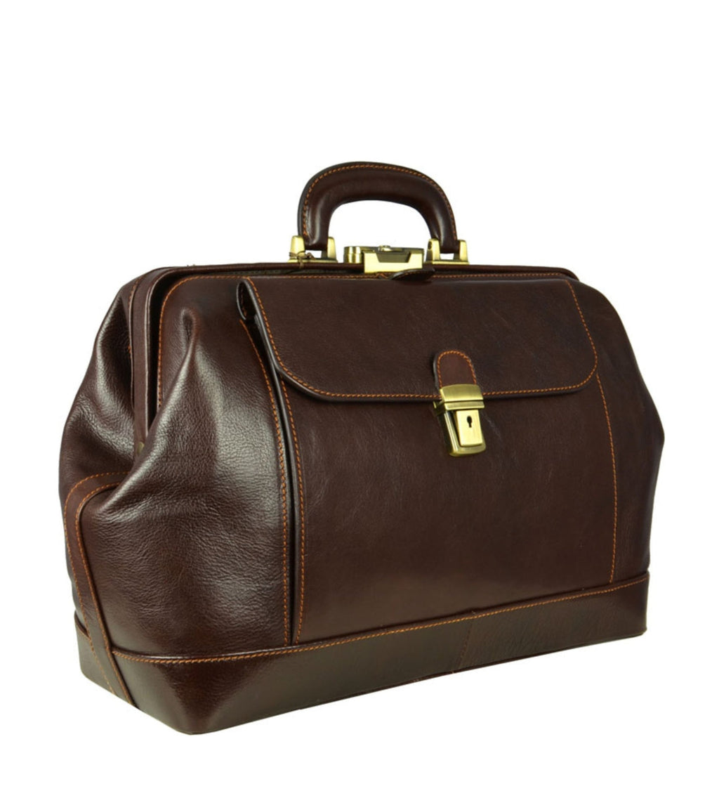 Large Italian Leather Doctor Bag for Women