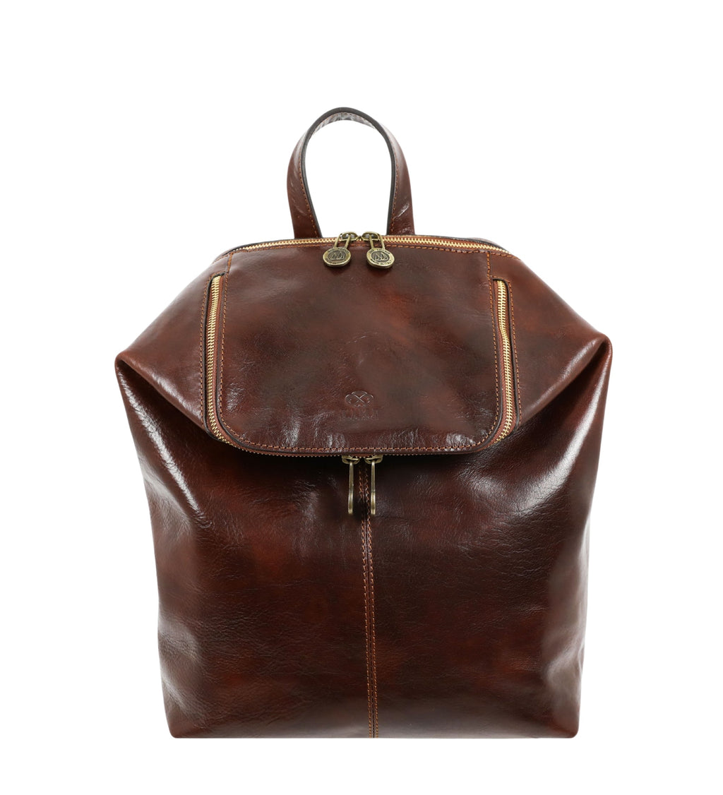 Leather Backpack for Women - A Bend in the River