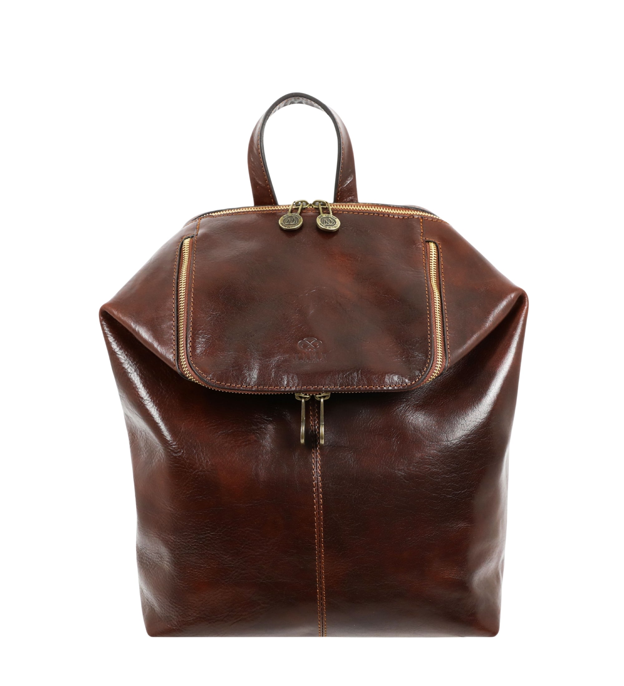 Leather Backpack for Women - A Bend in the River