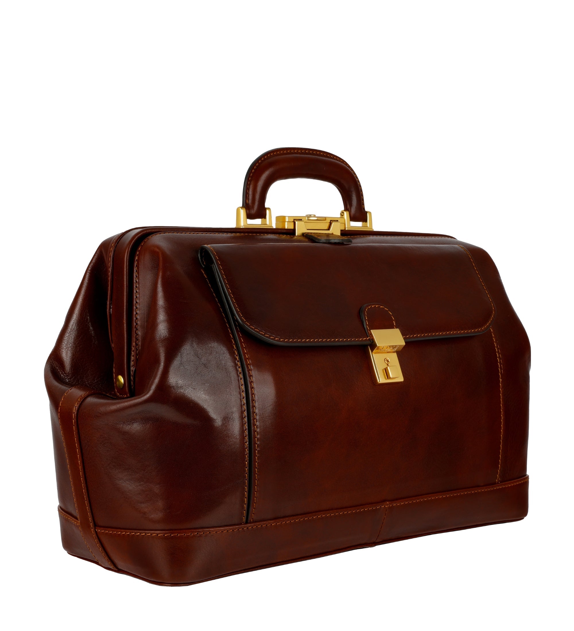 Large Italian Leather Doctor Bag for Women