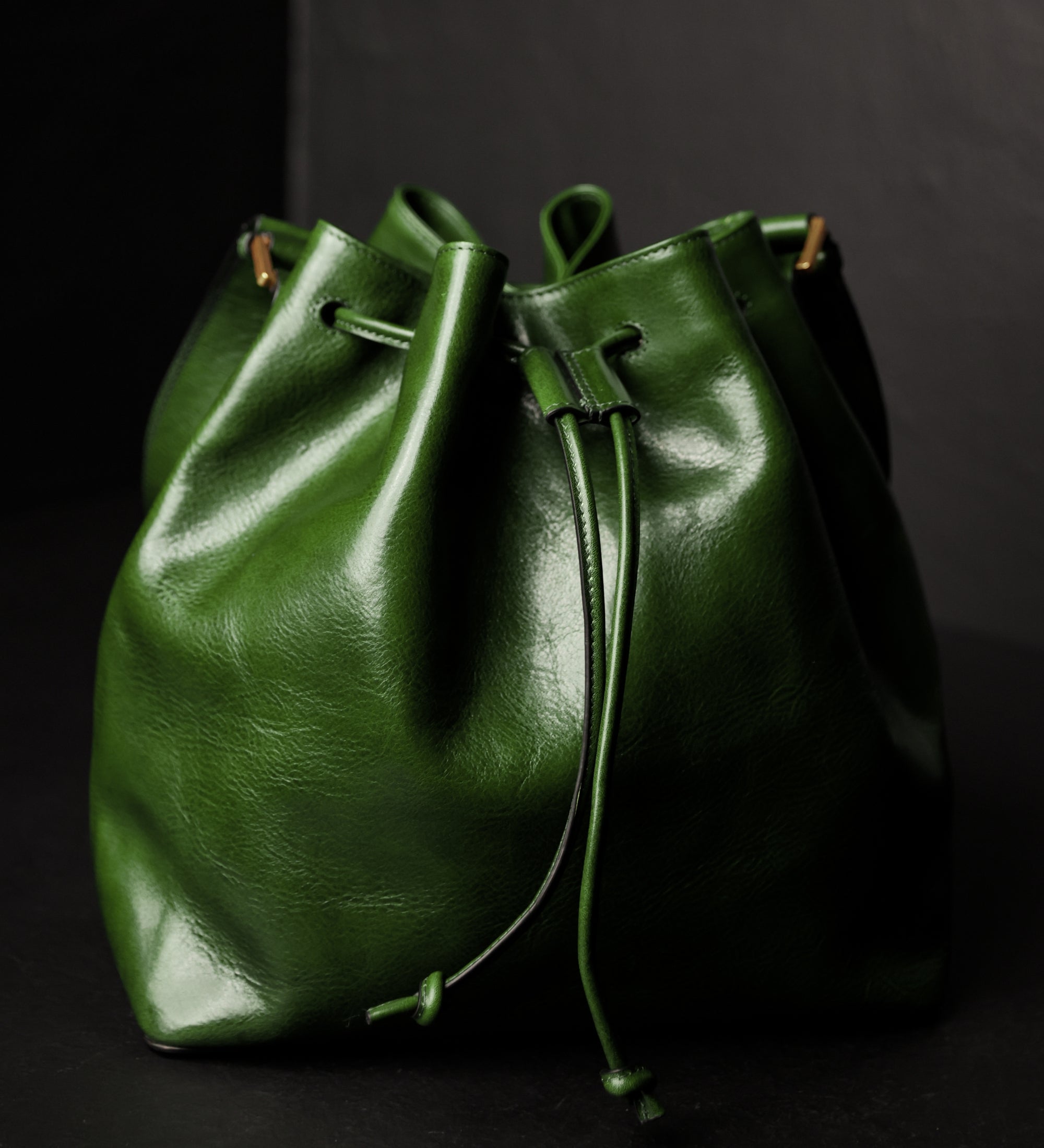 Leather Bucket Bag for Women