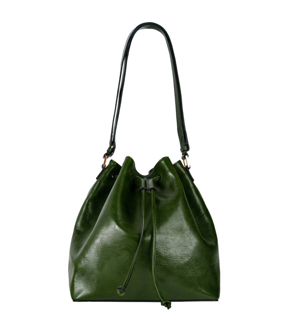 Leather Bucket Bag for Women