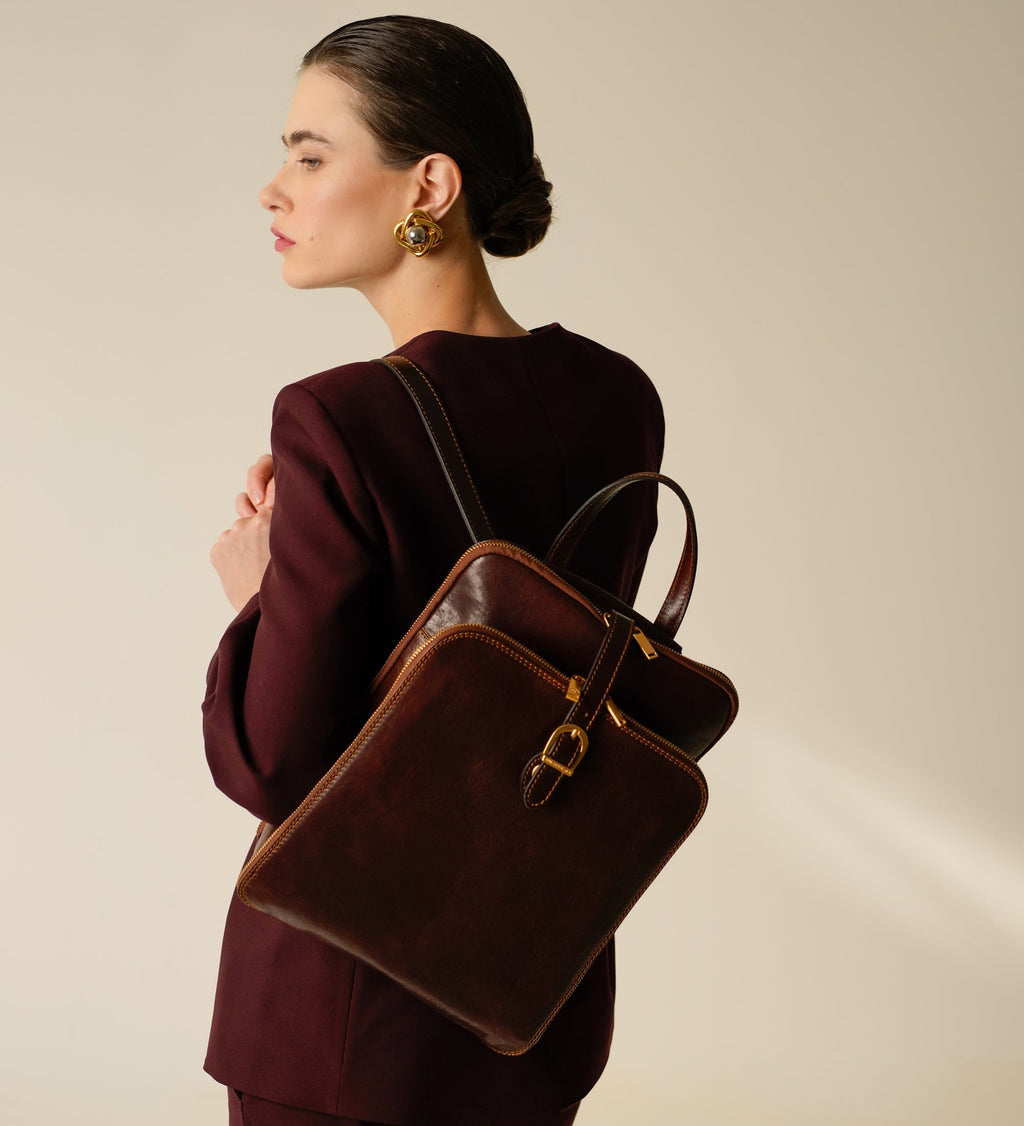 Women’s Convertible Leather Backpack Shoulder Bag