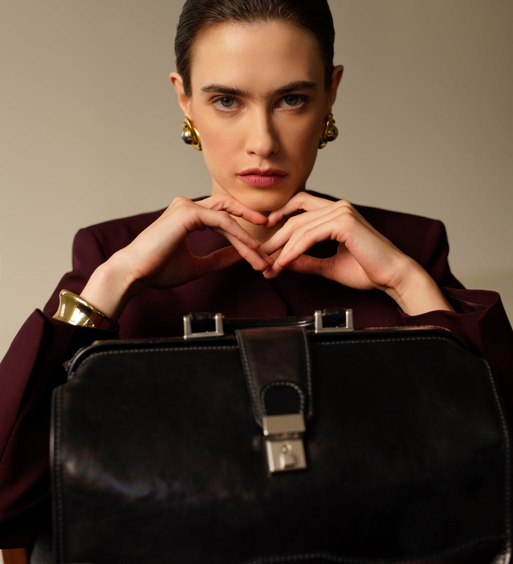 Small Leather Doctor Bag for Women