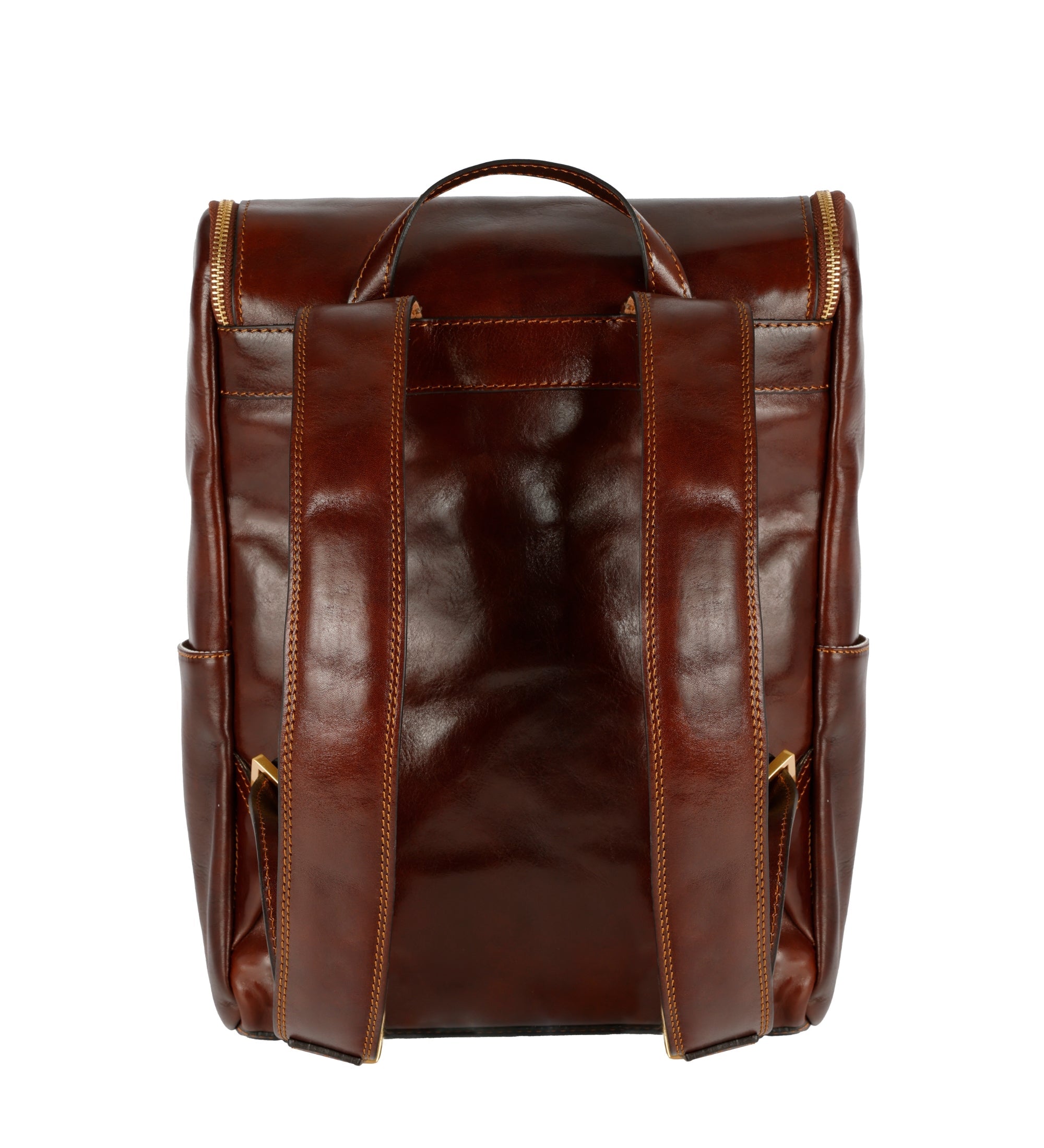 Women’s Full-Grain Leather Backpack – Tall Flap