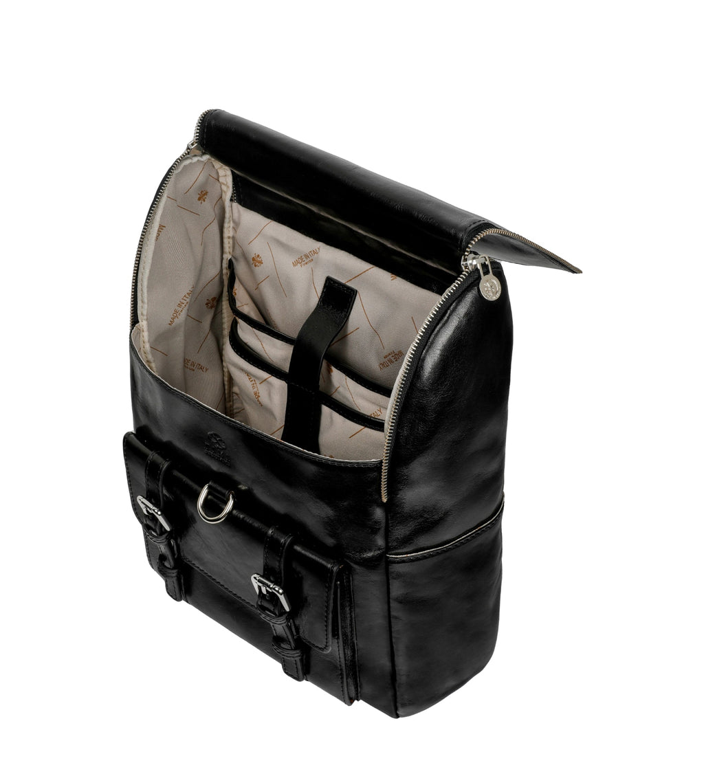 Women’s Full-Grain Leather Backpack – Tall Flap