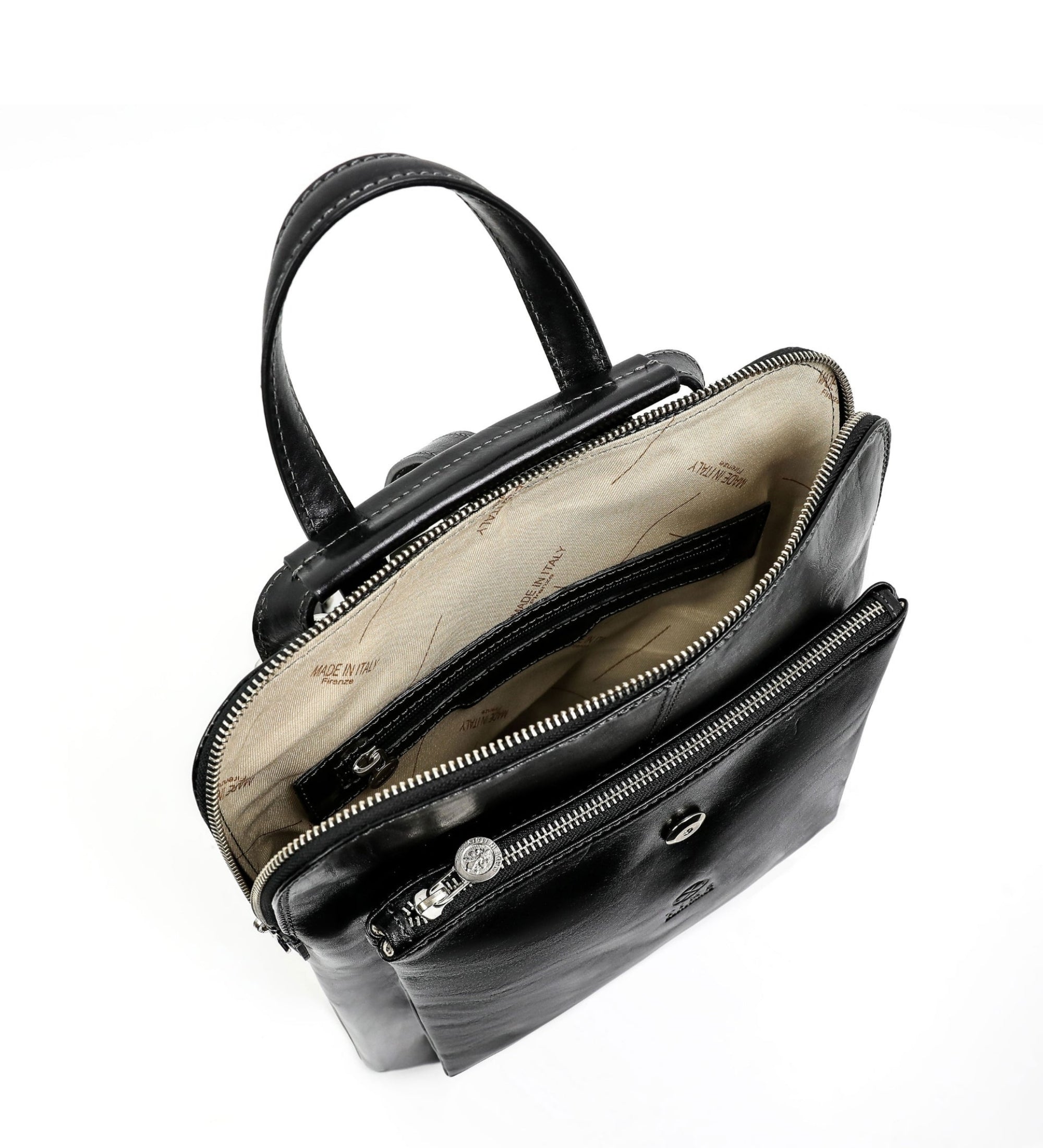 Women’s Leather Briefcase Laptop Bag (Black)