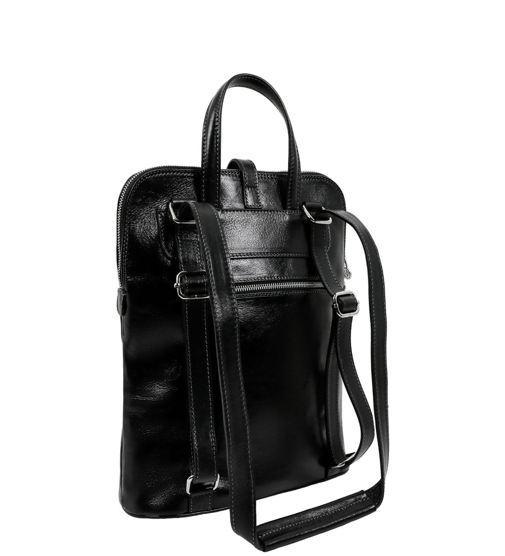 Women’s Leather Briefcase Laptop Bag (Black)