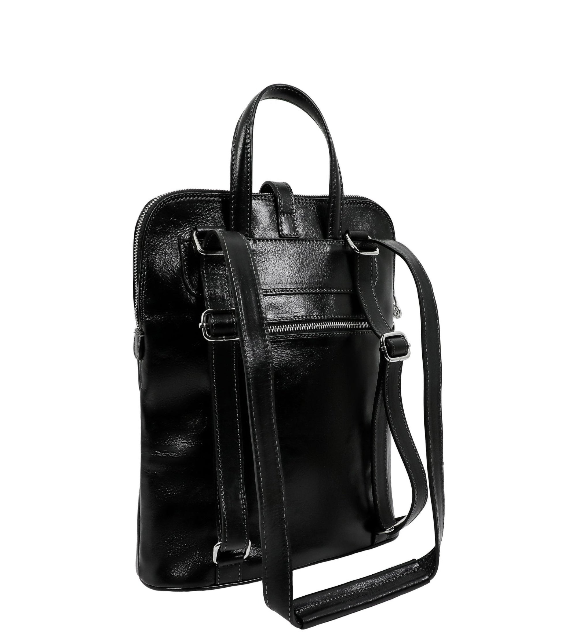 Women’s Leather Briefcase Laptop Bag (Black)