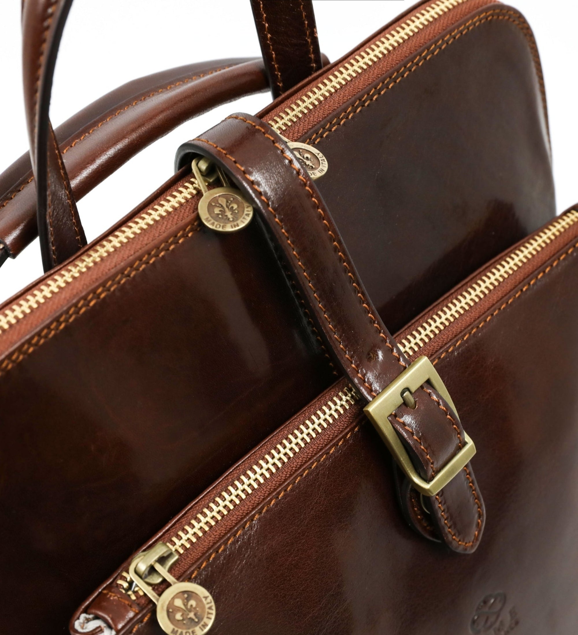 Women’s Leather Briefcase Laptop Bag (Black)