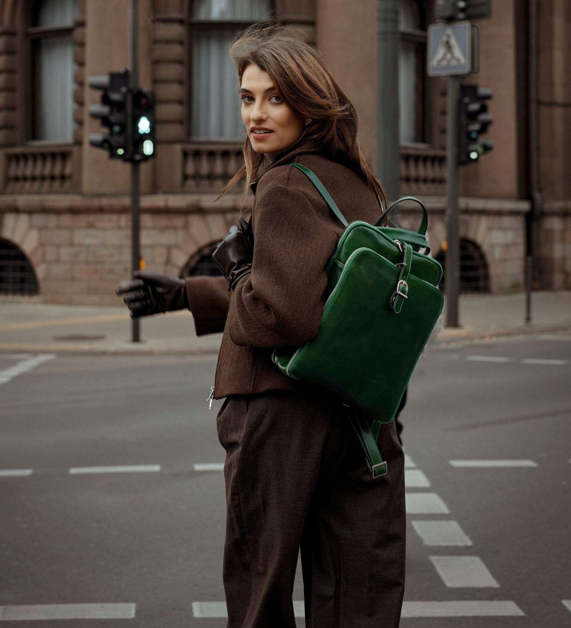 Women’s Convertible Leather Backpack Shoulder Bag