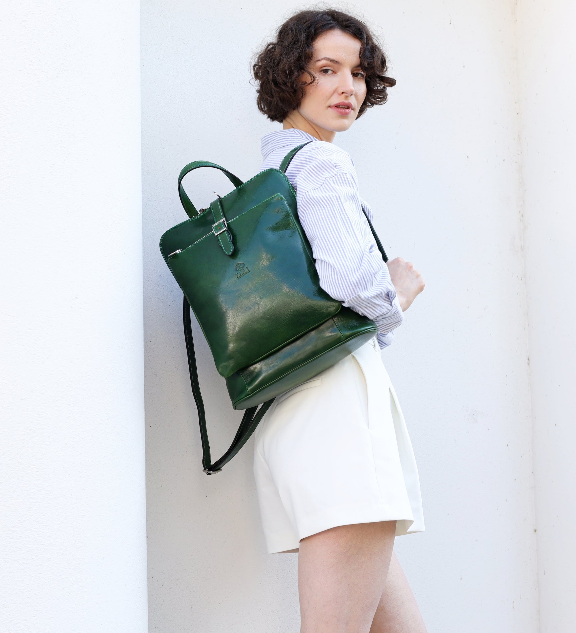 Women’s Leather Briefcase Laptop Bag (Black)