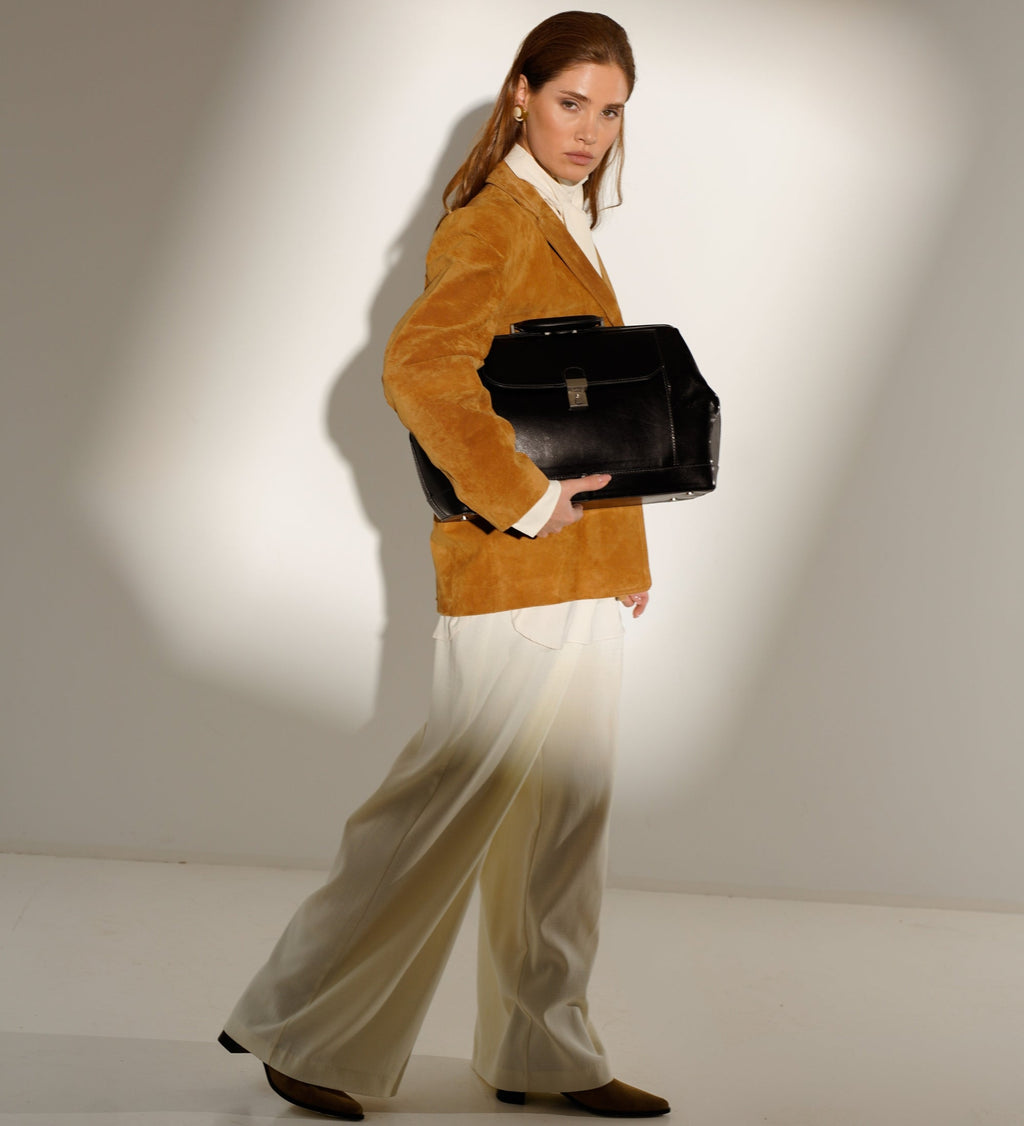 Large Italian Leather Doctor Bag for Women