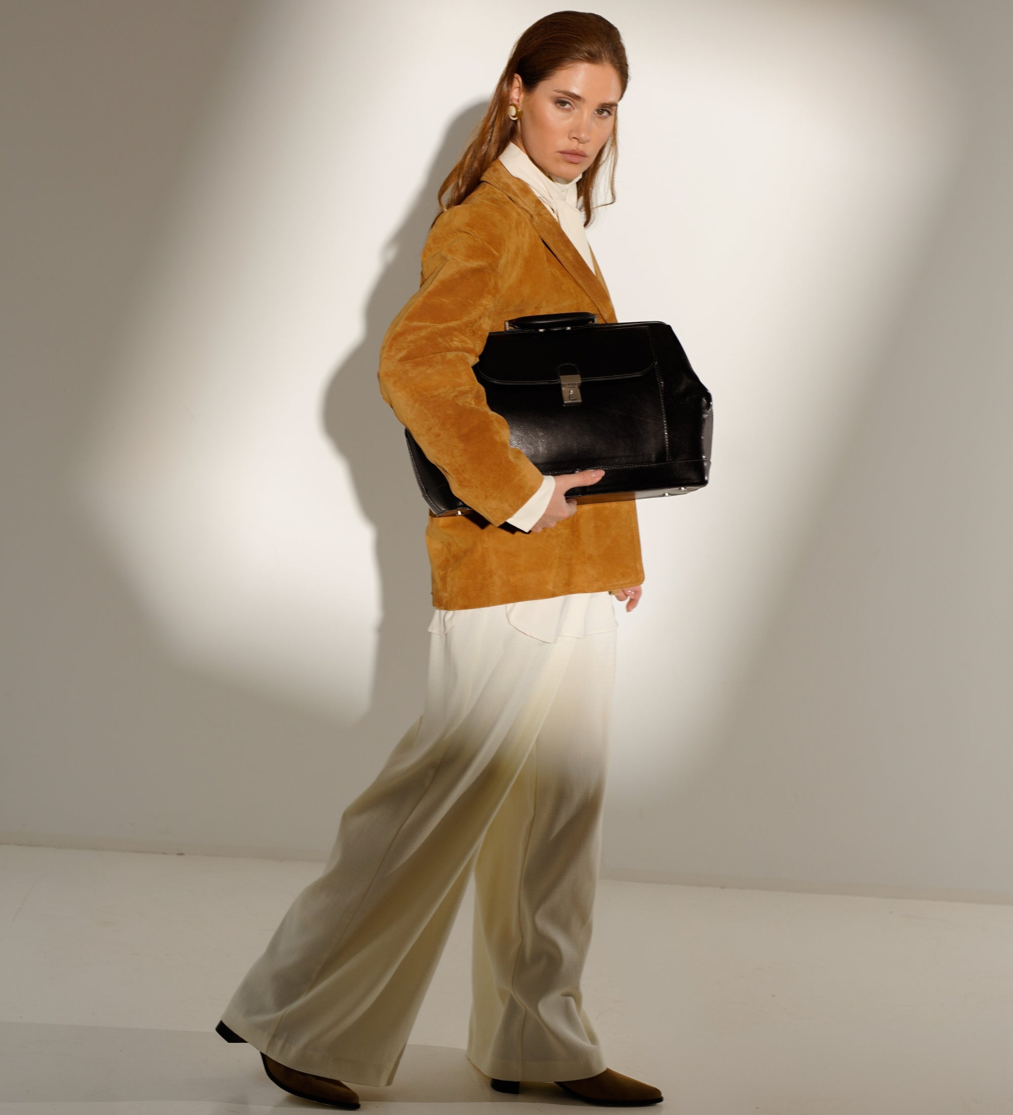 Large Italian Leather Doctor Bag for Women