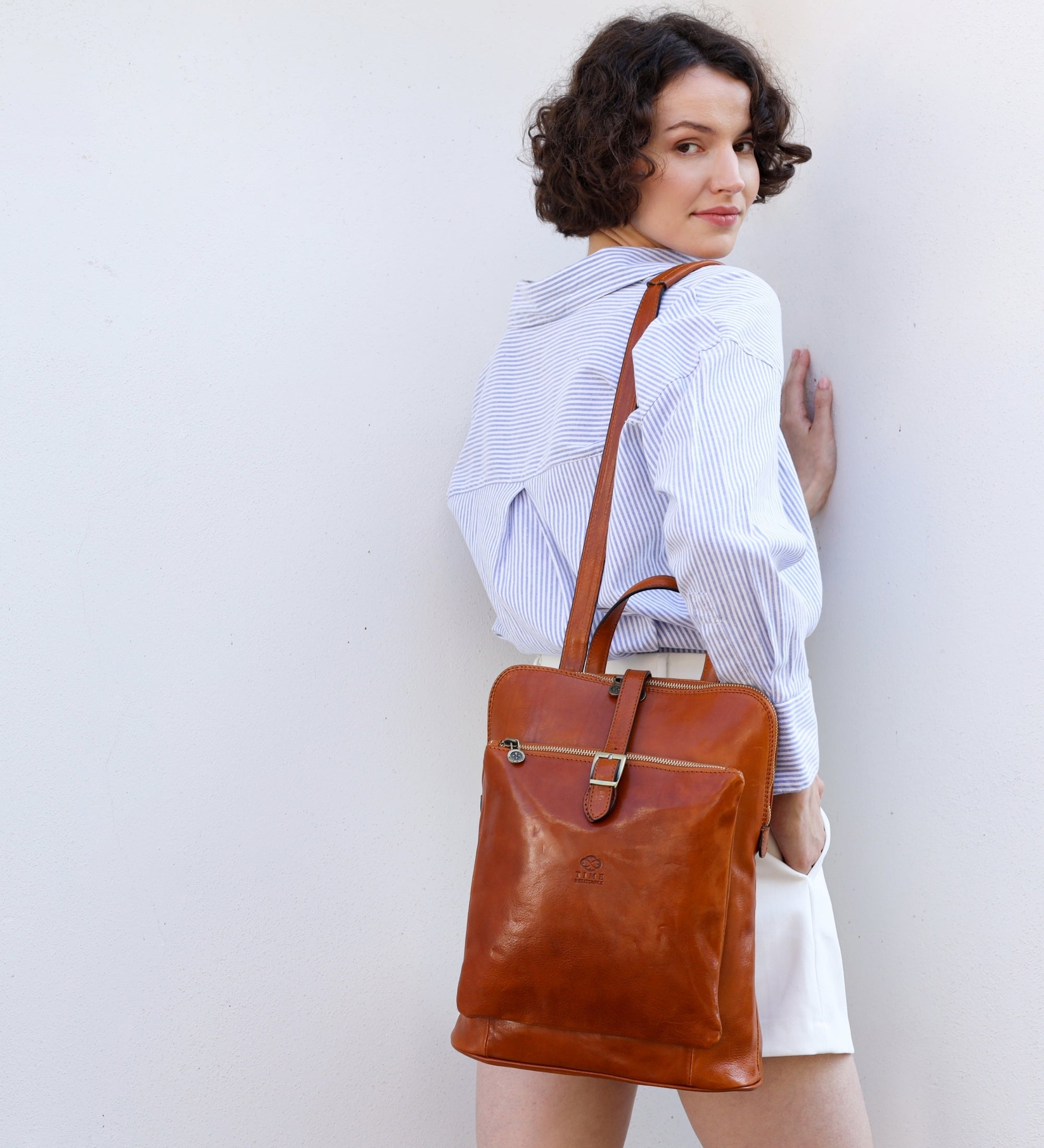 Women’s Leather Briefcase Laptop Bag (Black)