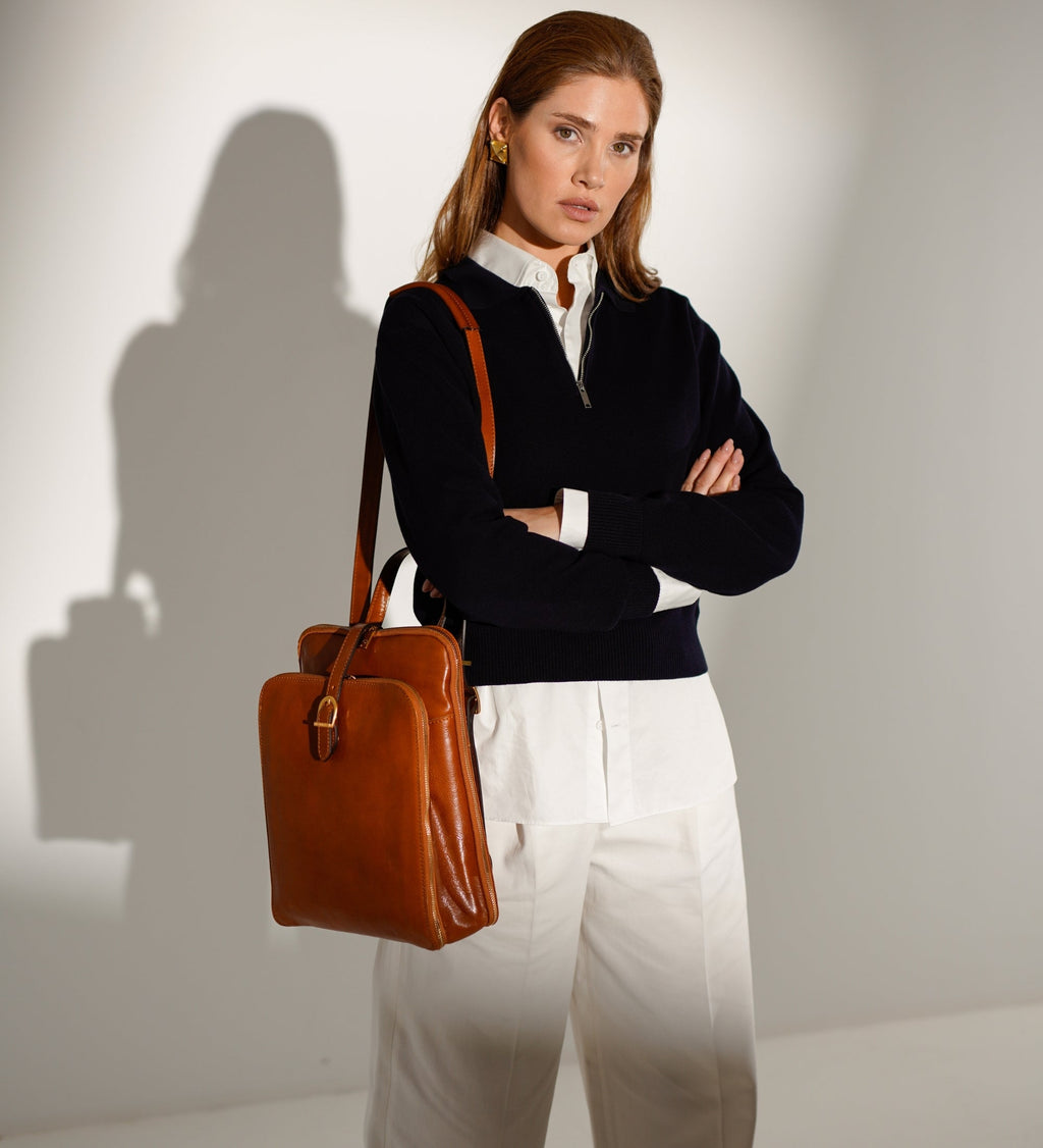 Women’s Convertible Leather Backpack Shoulder Bag