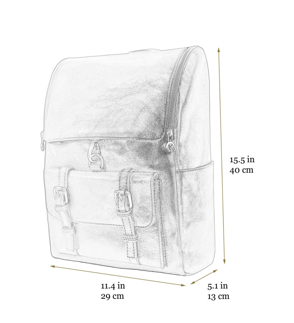 Women’s Full-Grain Leather Backpack – Tall Flap