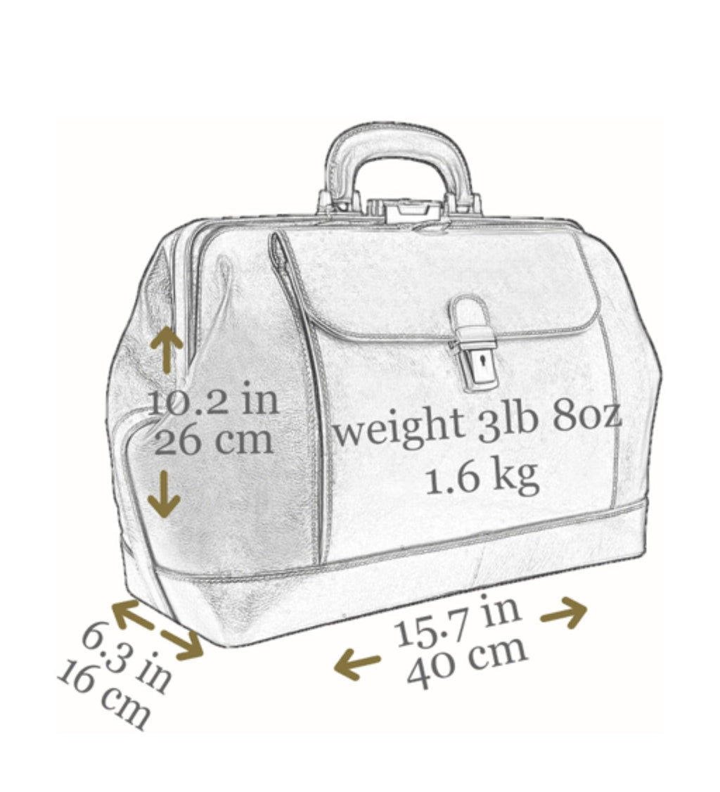 Large Italian Leather Doctor Bag for Women