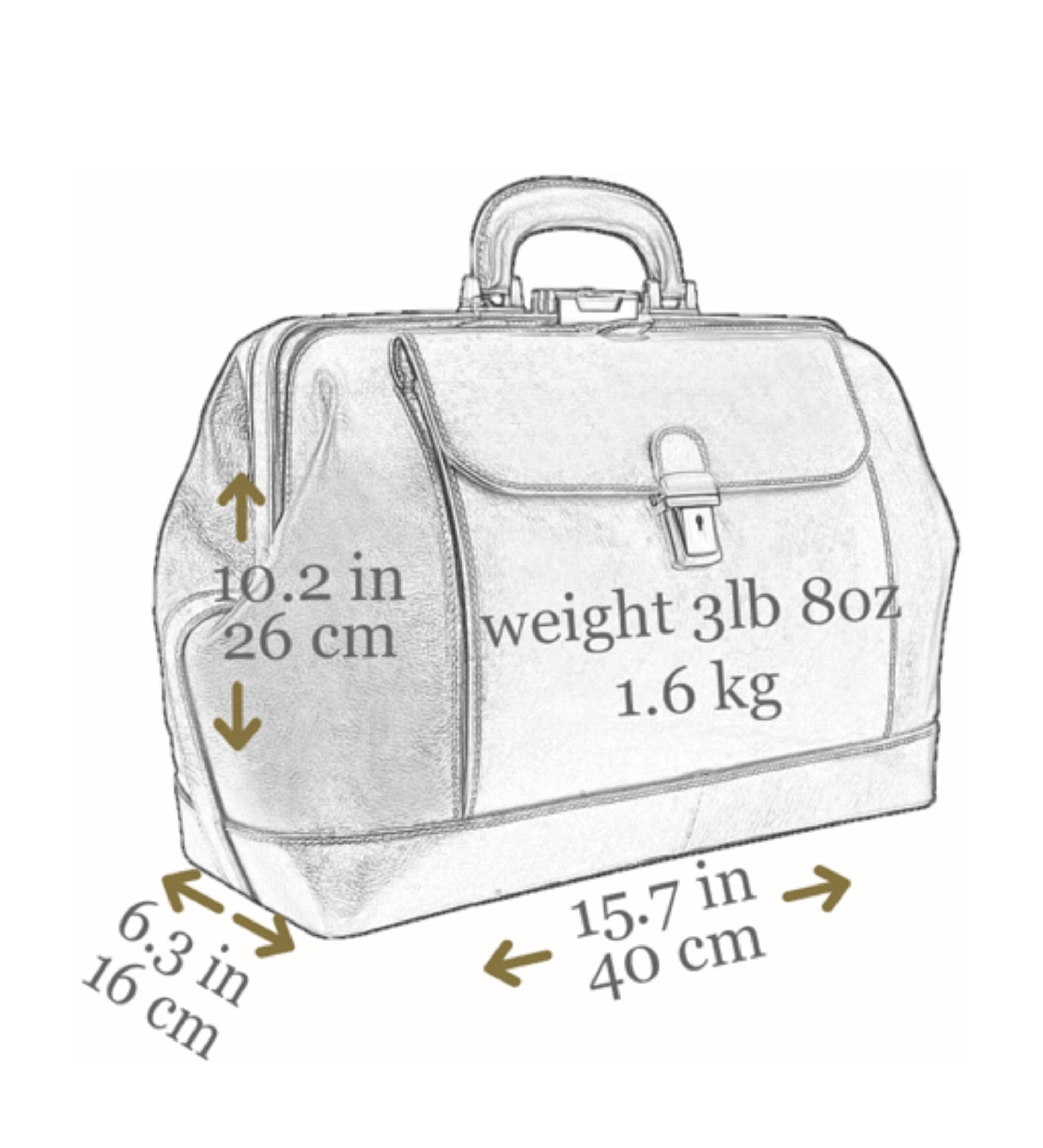 Large Italian Leather Doctor Bag for Women