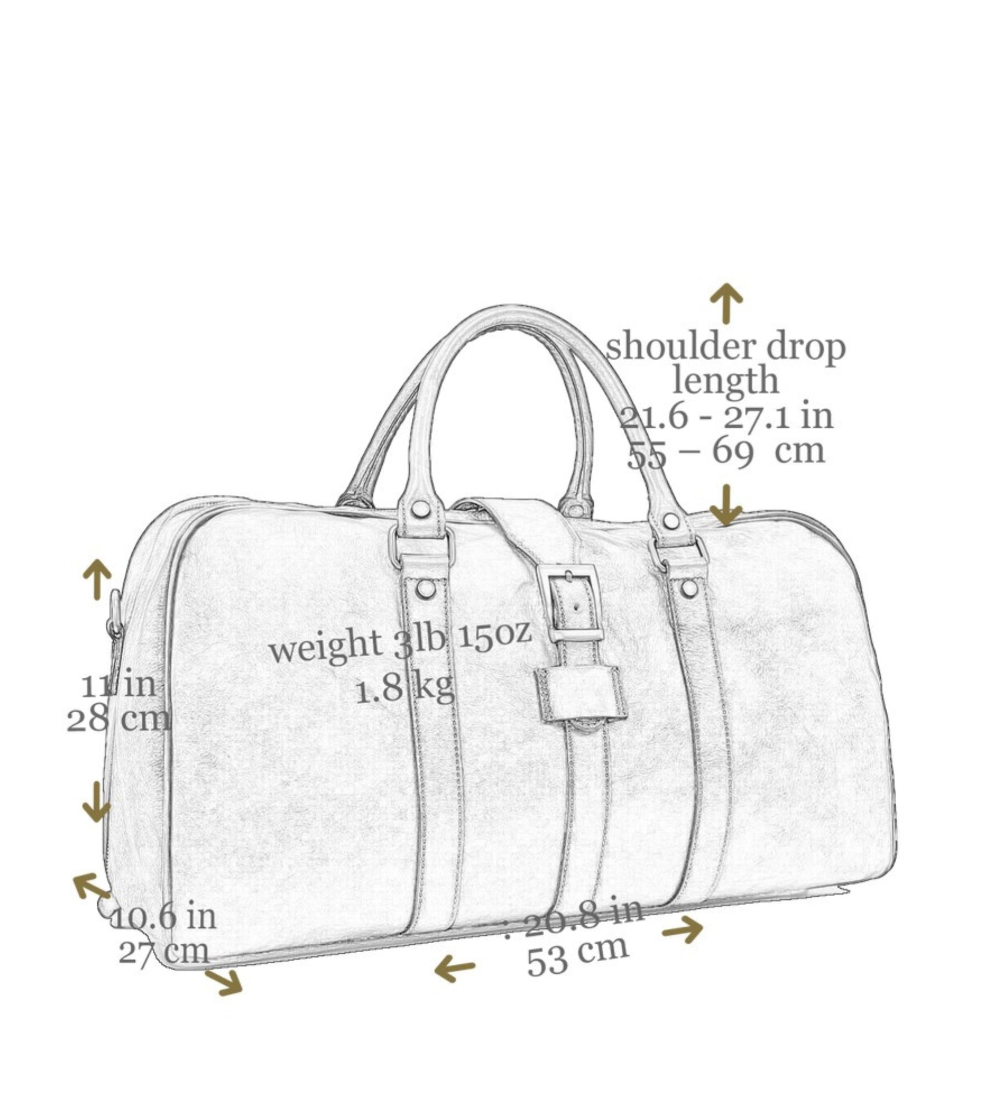 Womens Cognac Brown Matte Leather Travel Bag