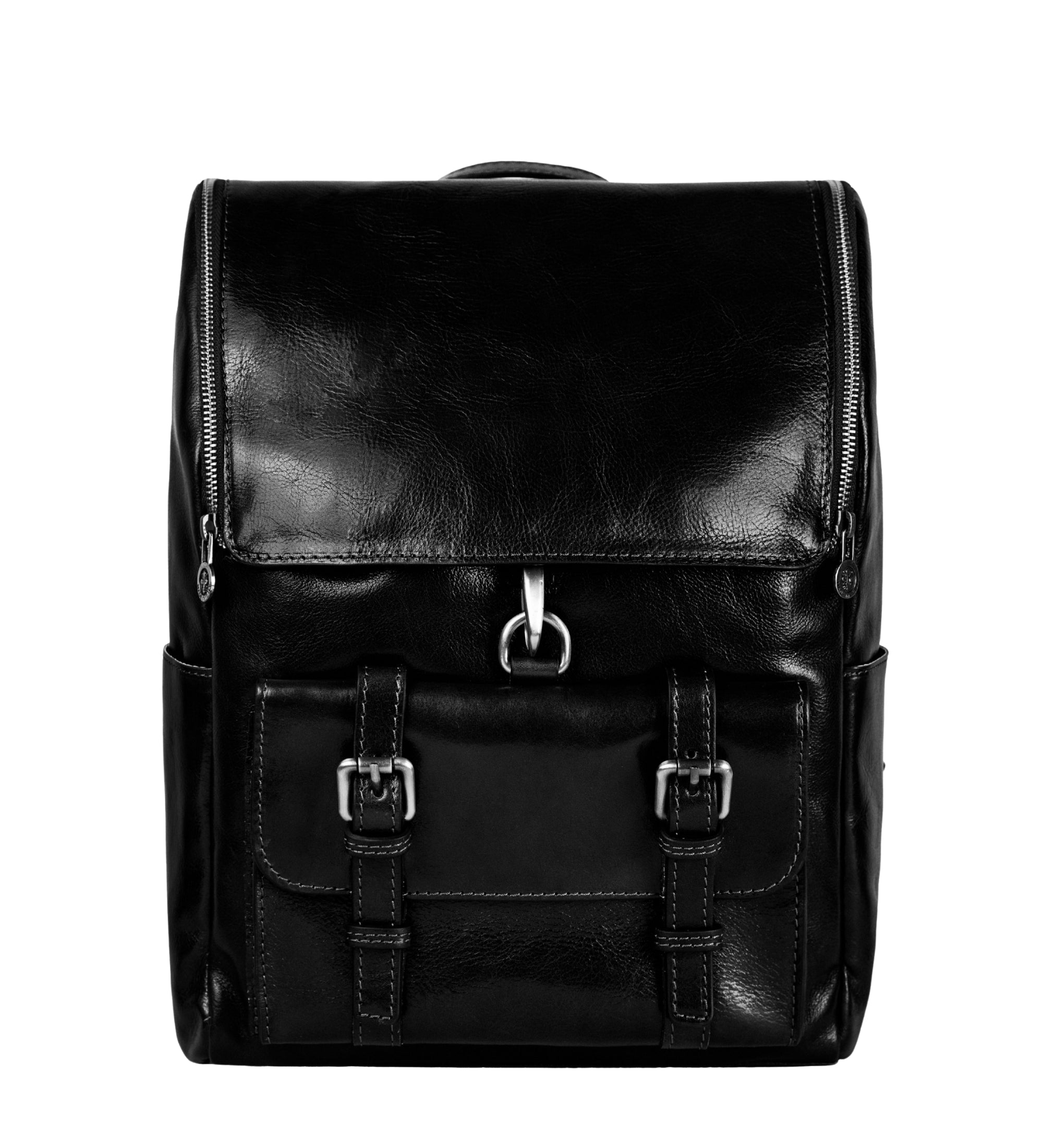 Women’s Full-Grain Leather Backpack – Tall Flap